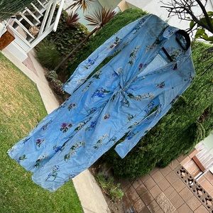 Zara sz. M light blue stripped with flowers
